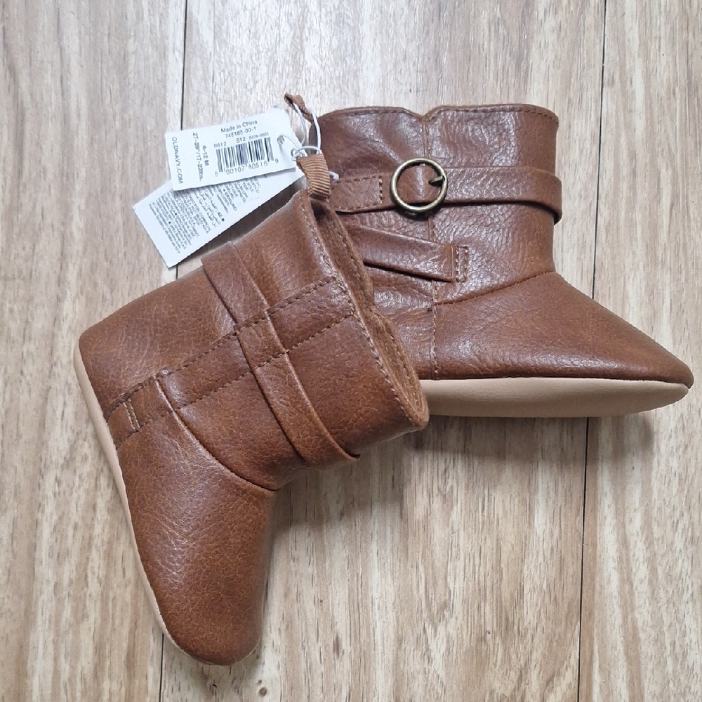 Brown Baby Boots with Buckle Detail